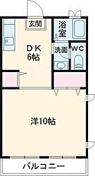 アーバンライフ第2 3階1DKの間取り