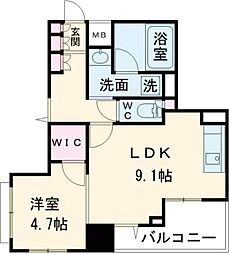 東京メトロ東西線 高田馬場駅 徒歩3分の賃貸マンション 8階1DKの間取り