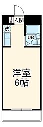 プラザ境町 1階ワンルームの間取り