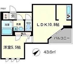 クリスタルリーフ千里中央 1LDKの間取図画像