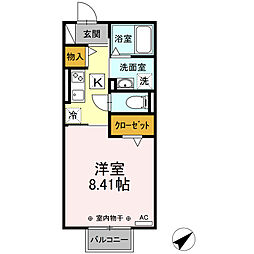 D-roomYH 1階1Kの間取り
