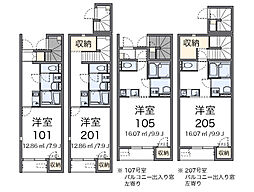 レオネクストすこやか 1階1Kの間取り