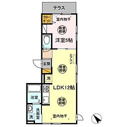 ノルン 3階1LDKの間取り