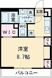 リブリ・ラ　サンサリテ 3階1Kの間取り