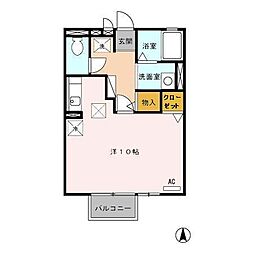 セジュール辻 1階ワンルームの間取り