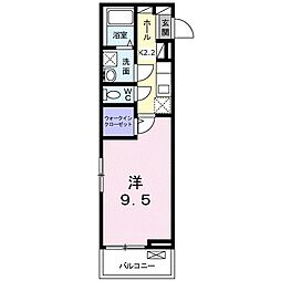 東急田園都市線 長津田駅 徒歩5分の賃貸アパート 3階1Kの間取り