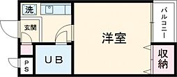 メインステージ池袋本町第2 2階1Kの間取り