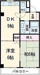 Ｇサイド白羽根 2階2LDKの間取り