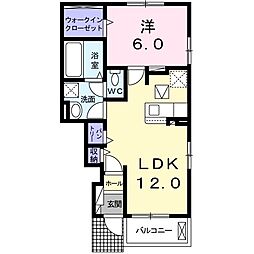 フォルチュンヌ1 1LDKの間取図画像
