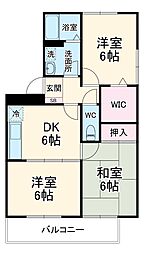 リヴィエール 3DKの間取図画像