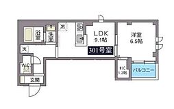 京急大師線 川崎大師駅 徒歩9分の賃貸マンション 3階1LDKの間取り