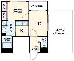 リアンレガーロ平尾ステーション 5階2Kの間取り