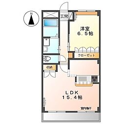 東武伊勢崎線 細谷駅 3.5kmの賃貸マンション 2階1LDKの間取り