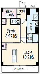 ローヤルコーポ小手指 4階1SLDKの間取り