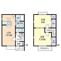 サニーヒル東前　Ｄ棟 1階2LDKの間取り