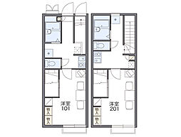 JR両毛線 新前橋駅 徒歩23分の賃貸アパート 2階1Kの間取り