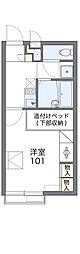 レオパレスウイング山の田2 1Kの間取図画像