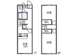 レオパレス大樹寺 2DKの間取図画像