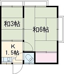 代田荘 2階1Kの間取り