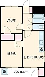 赤羽ハイコーポ 7階2LDKの間取り