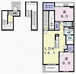 アルモニア 2LDKの間取図画像