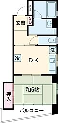 テイスティハイツ 1DKの間取図画像