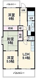 名古屋市営桜通線 鶴里駅 徒歩2分の賃貸マンション 1階3DKの間取り