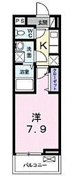 フローズ21' 1Kの間取図画像