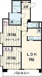フロントリー 1階2LDKの間取り