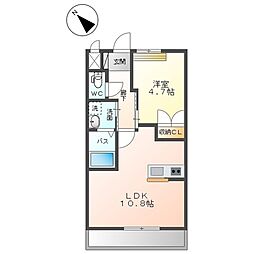 キャピタル　パイン 1階1LDKの間取り