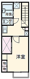 レオパレスマリオ 1Kの間取図画像