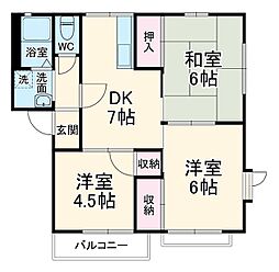 メゾン中村Ａ 2階3DKの間取り