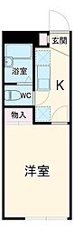 レオパレスウエストステージ 1Kの間取図画像
