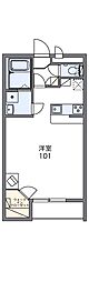 レオパレスコンフォーツM 1Kの間取図画像