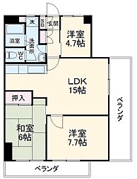 松岡ビル 5階3LDKの間取り