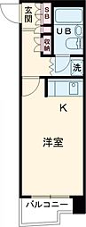 ヒューマンアール 3階1Kの間取り