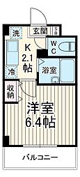 ミリアビタＮｏ．5 6階1Kの間取り