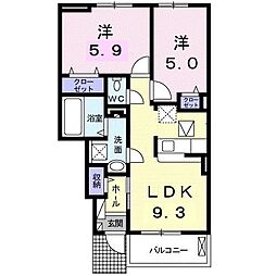 ストロベリーハウス 2LDKの間取図画像