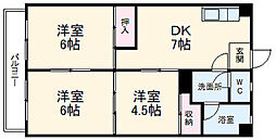 第2知商ビル 3階3DKの間取り