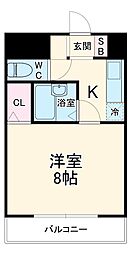 ウェルフェア富浜 2階1Kの間取り