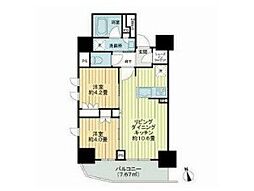 ライオンズ早稲田ミレス 12階2LDKの間取り