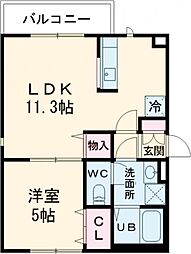 Ｇｒａｎｄｅｕｒ　Ｎｉｓｈｉｅｉｆｕｋｕ 1階1LDKの間取り