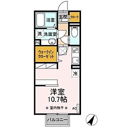 アナベルII 1階ワンルームの間取り