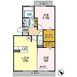 JR東海道本線 岡崎駅 バス6分 戸崎口下車 徒歩3分の賃貸アパート 3階2LDKの間取り