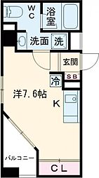 東急東横線 学芸大学駅 徒歩19分の賃貸マンション 4階ワンルームの間取り