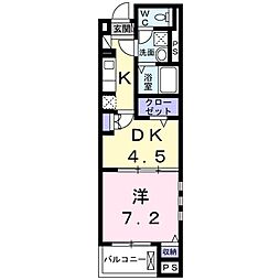 オークリーフビレッジ 1DKの間取図画像