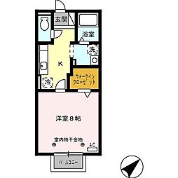 ナイスフィールド 1Kの間取図画像