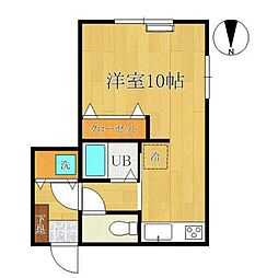 メゾン堀船 1階ワンルームの間取り