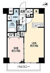 プレール・ドゥーク浅草V 1LDKの間取図画像