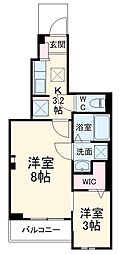 セイバリークレスト 2Kの間取図画像